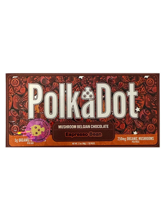 PolkaDot Mushroom Belgian Chocolate Espresso Bean 5Gram Bar