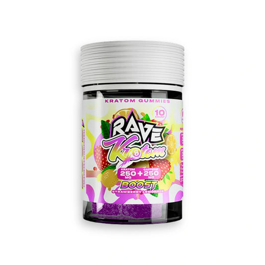 Rave Kratom Extract Gummies Boost Strawberry Lemonade
